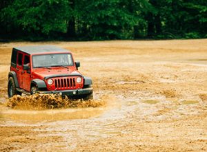 Red jeep off road